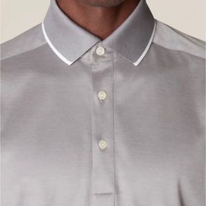 ETON Grey Filo Di  Scotia Polo Shirt  - Short Sleeve